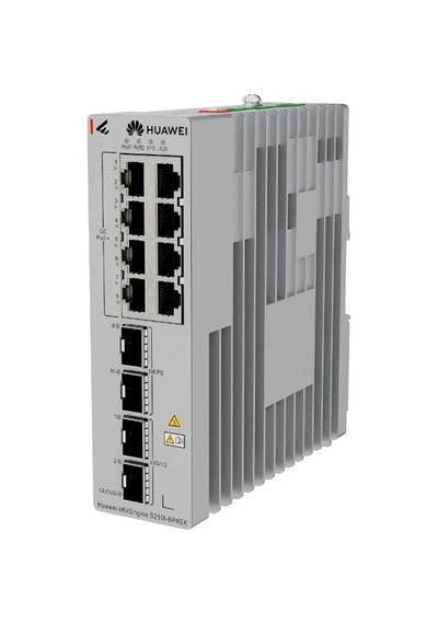 Huaweı Ekıtengıne S210ı-8p4sx 8 Port Gıgabıt+2x2.5gb 2x10g Sfp+ Cloud Yönetilebilir L2+ Endüstriyel