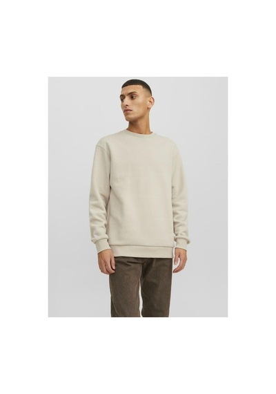 Jack & Jones Jjebradley Crewneck Sweat Günlük Erkek Sweatshirt Ekru