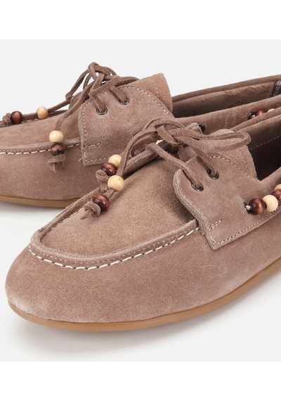 Hotiç Kadın Süet Deri Vizon Boncuk Detaylı Günlük Loafer 01ayh320490a450 01ayh320490a450