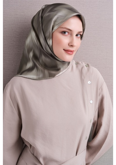 Armine Sura İpek Eşarp 2026-2027 - Sonbahar Kış-asm9605 Vizon