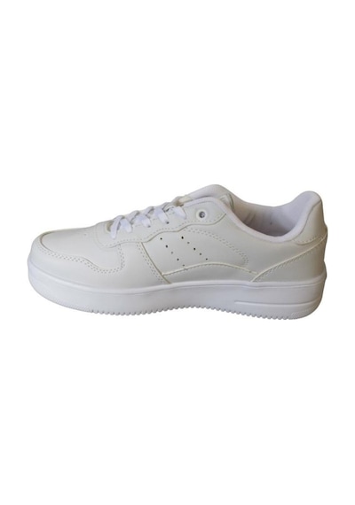 Kinetix Unisex 36-40 Beyaz Cilt Kalın Taban Sneaker Günlük Spor Ayakkabı 001