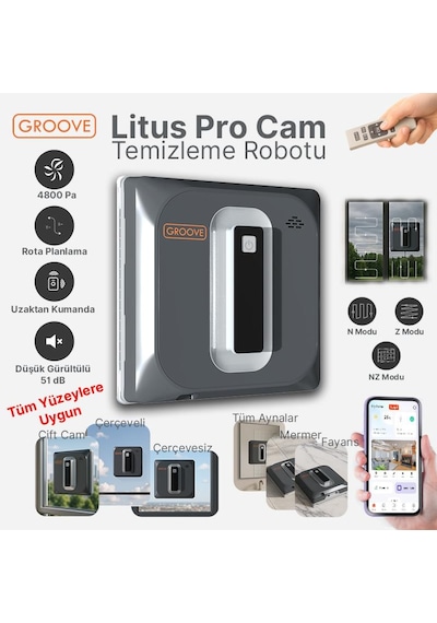Groove Litus Pro 4 Ultrasonik Spreyli Cam Silme Robotu