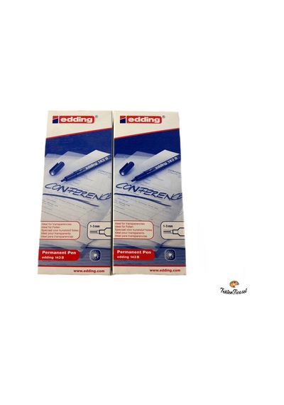 Edding 143b Asetat Kalem Kesik Uç 1-3 MM 10'lu Kutu Siyah
