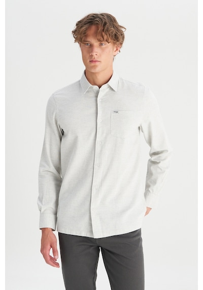 Wrangler Pamuk Regular Fit Normal Kesim Gri Gömlek