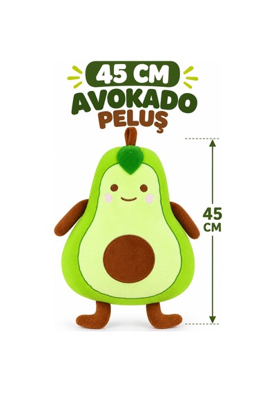45 Cm Avokado Peluş Yastık Uyku Arkadaşı Büyük Boy Yumuşak Peluş Oyuncak Çok Renkli