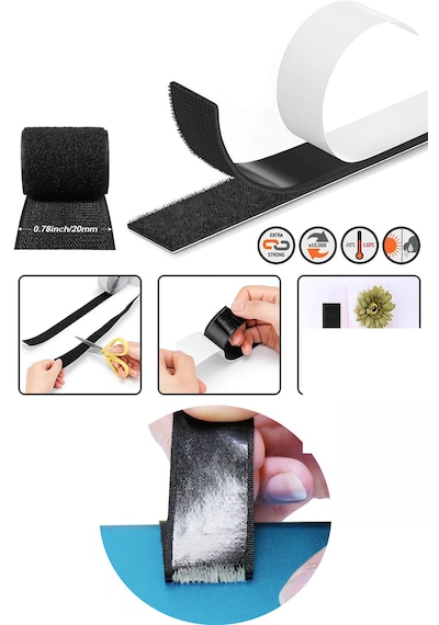 Sineklik Halı Torpido Halısı Kaydırmaz Yapışkanlı Cırt Bant Çok Amaçlı Cırtlı Bant En:2xboy:100 Cm