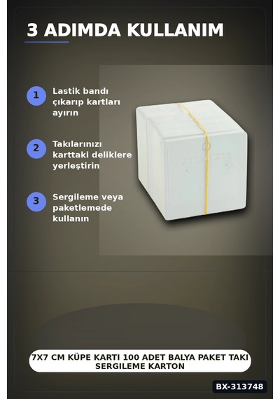 7x7 Cm Küpe Kartı 100 Adet Balya Paket Takı Sergileme Kartonu Perakende Toptan Bx-313748 çok renkli