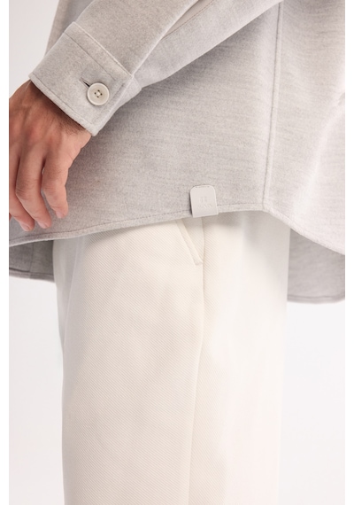 Avva Erkek Gri Klasik Yaka Kaşe Kapaklı Comfort Fit Gömlek Ceket A42y2129