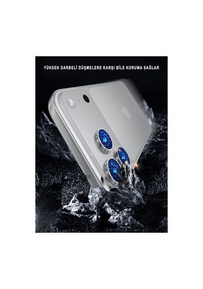 İphone 17 Pro / 17 Pro Max Uyumlu Safir Lens Çizilmez Dayanıklı Kamera Koruyucu Gümüş