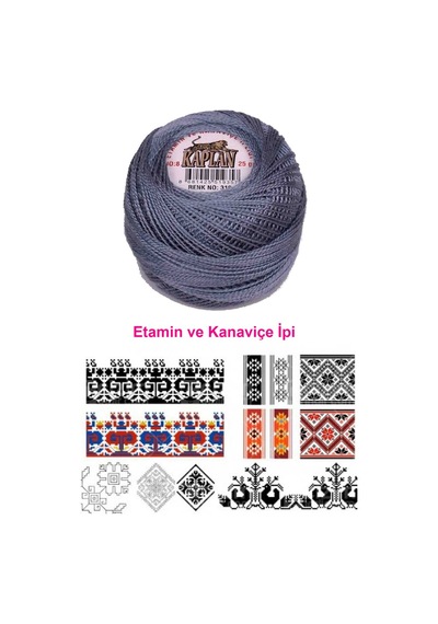Kaplan Etamin Ve Kanaviçe İpi 8 No Kod/renk: 319 - Royaleks Çok Renkli