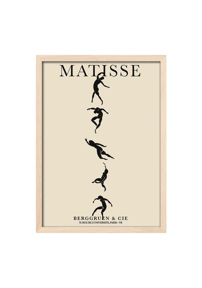 Matisse Doğal Ahşap Çerçeveli Poster, Dekoratif Sanatsal Duvar Tablosu