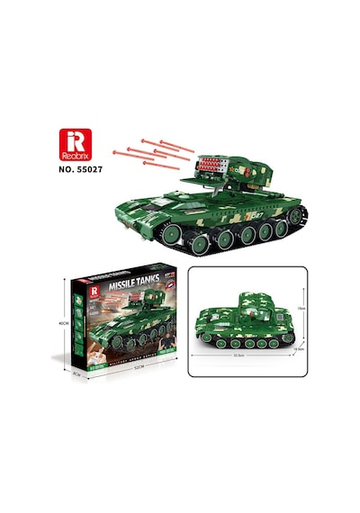 Reobrix 55027 Füze Tank Kumandalı&motorlu Yaratıcı Yapı Blok Seti Building Blocks Missile Tanks - 1449 Parça
