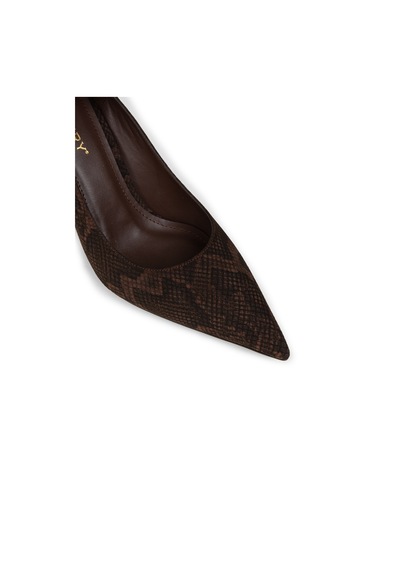 Deery Kadın Yılan Desenli Kahverengi Orta Topuklu Stiletto - V4030zkhvm01 Kahverengi
