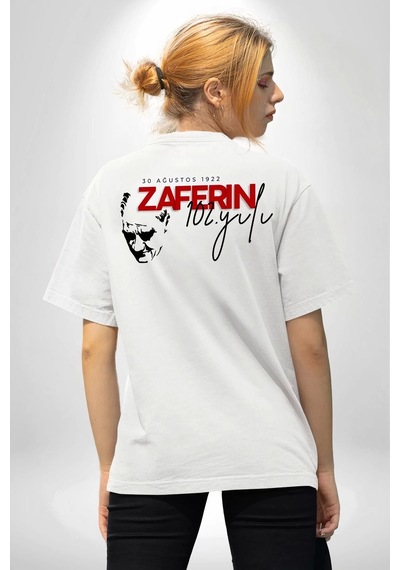 Tarzyeri 30 Ağustos Unisex Baskılı T-shirt - Beyaz Beyaz