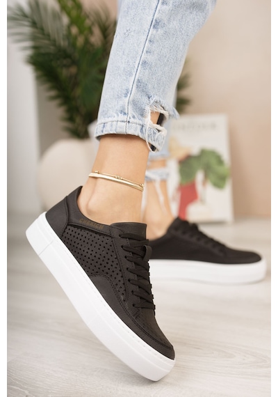 Sneaker Günlük First Edition Kadın Ayakkabı Sıyah Tarz015 Siyah