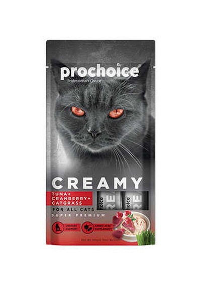 Prochoice Creamy Ton Balıklı Kızılcıklı Ve Kedi Otlu Sıvı Kedi Ödül Maması 4x15 Gr