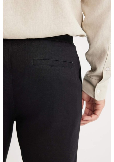DeFacto Yazlık Jogger Keten Düz Paça Pantolon D7542AX25SPBK34