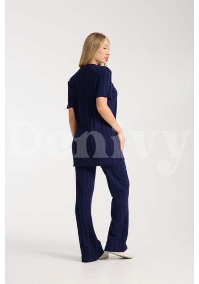 Çizgili Relax Fit İkili Takım Dnv-000019 Lacivert