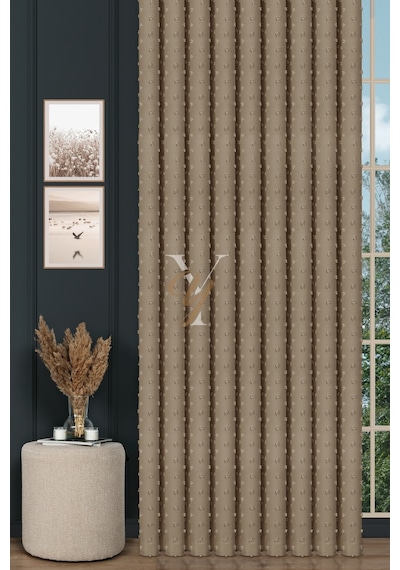 Armani Fon Perde V-678 Koyu Krem Koyu Krem