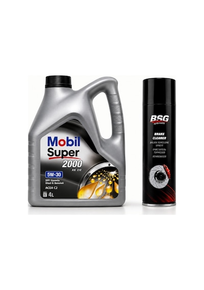Mobil Süper 2000 XE Acea C2 5W-30 DPF Motor Yağı 4 L + Balata Spreyi 500 ML