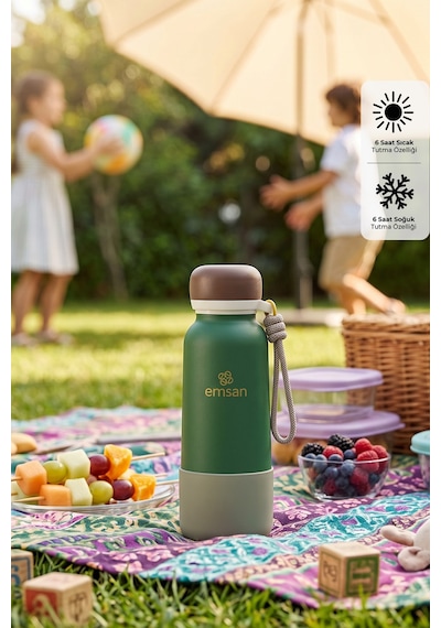Emsan Thermos Bottle Çelik Sızdırmaz Termos 500 Ml Yeşil