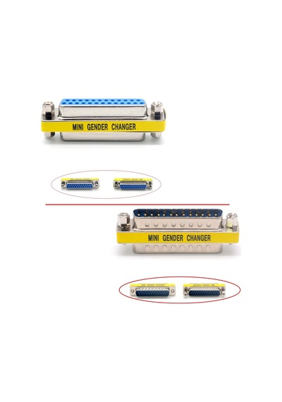 25 Pin Lpt Paralel Port Dişi Dişi - Erkek Erkek Çecirici 2'li Set