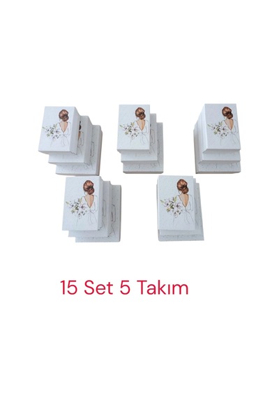 Gelin Kutusu Söz Nişan Bohça 3'lü Set 5 Takım Kurulumsuz Beyaz