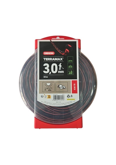 Oregon Misina 3.0mm 44m Siyah Kırmızı Burgulu
