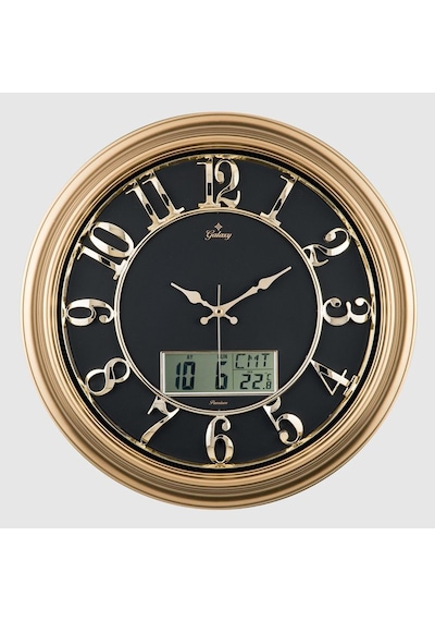 Galaxy Tk-1962-a-1 Premium Büro Dijital Takvimli Duvar Saati Gold - Siyah