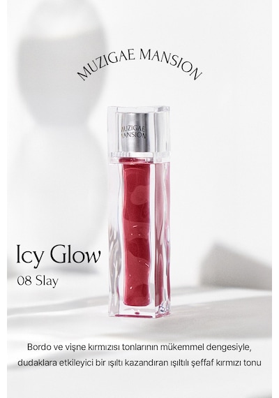 Uzun Süre Parlak Görünüm Sunan Lip Gloss Muzıgae Mansıon Icy Glow 08 Slay 08 Slay