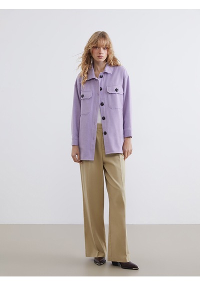 Lcw Vision Lila Oversize Kadın Gömlek Ceket