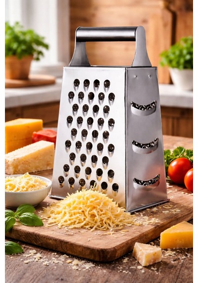 4 Taraflı Büyük Boy Paslanmaz Çelik Rende Metal Saplı Rende Çelik Diğer