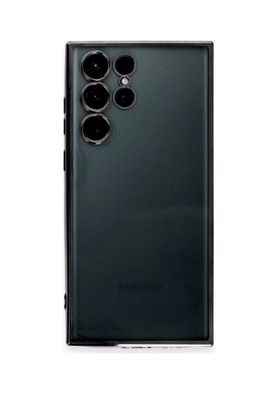 Samsung Galaxy Uyumlu, S22 Ultra Kılıf Lensli Silikon - Siyah