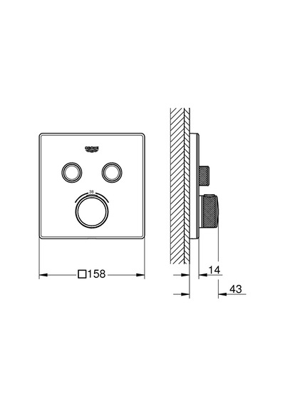Grohtherm Smartcontrol Çift Valfli Akış Kontrollü Ankastre Termostatik Duş Bataryası 29156Ls0