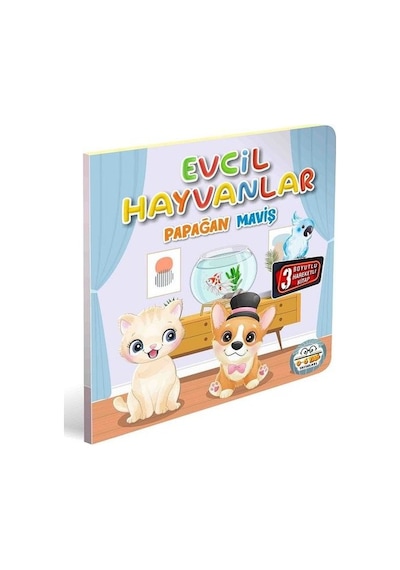 Evcil Hayvanlar - Papağan Maviş - 3 Boyutlu Hareketli Kitap