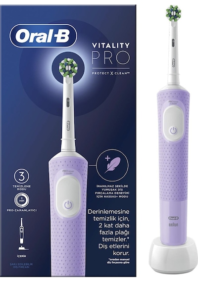 Oral-B D103 Vitality Pro Cross Action Lila Şarjlı Diş Fırçası