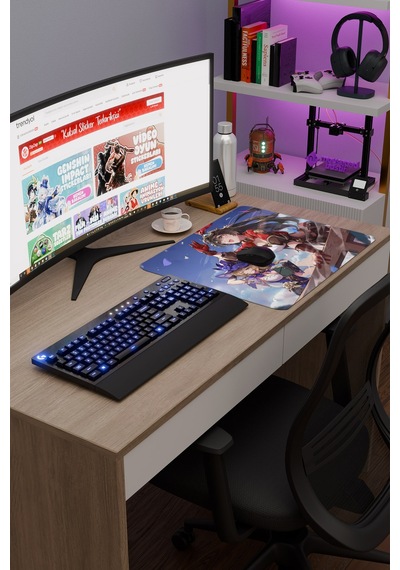 Amber Genshin Impact Anime Gacha V5 - 48x40 Xl Gaming Mouse Pad Fare Altlığı