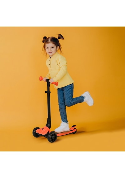 Lisanslı L3 Kolay Katlanabilir Işıklı Orta Gövde Ve Işıklı Tekerlekli Çocuk Scooter Turuncu Turuncu