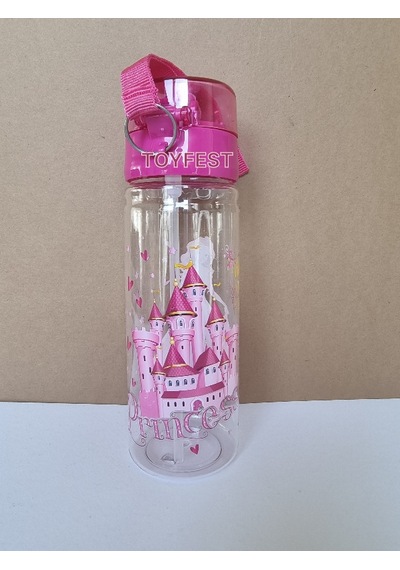 Pipetli Suluk Matara - Kilit Kapaklı Prenses Temalı - 500 Ml