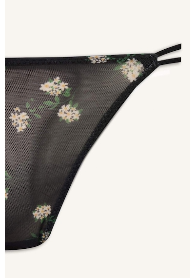 Defacto Leopar Desenli Tül Brazılıan Külot G4695ax26spbk27 Siyah-bk27