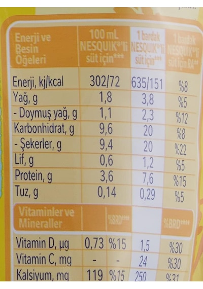 Çikolatalı İçecek Tozu 180 Gr