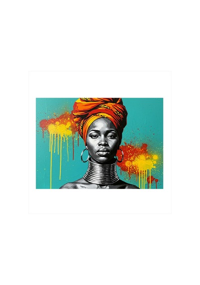 Afrikalı Güçlü Kadın Model Mdf Tablo