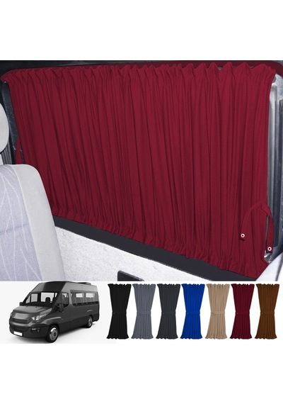 Pandami Iveco Daily 6/7 Nesil Uzun Şase 2014-2023 Uyumlu Bordo Raylı Oto Perde Takımı