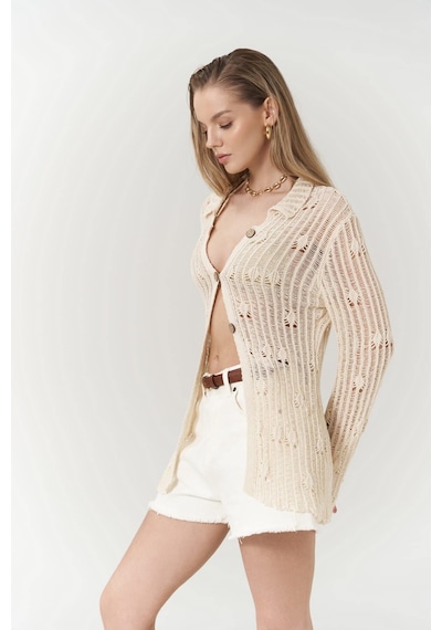 Mai Collection Mai Studios Co. Elena Bej Triko Hırka Bej