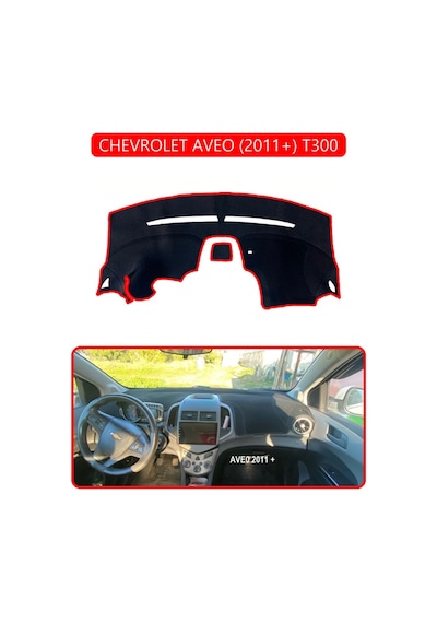 Chevrolet Aveo 2011+ T300torpido Koruma Halısı Kırmızı Kenar