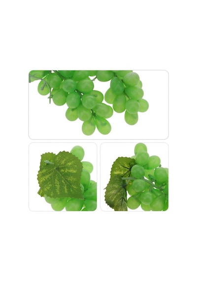 4lü Set Yapay Meyve Yeşil Üzüm Süs Dekoratif Sahte Meyve 15cm