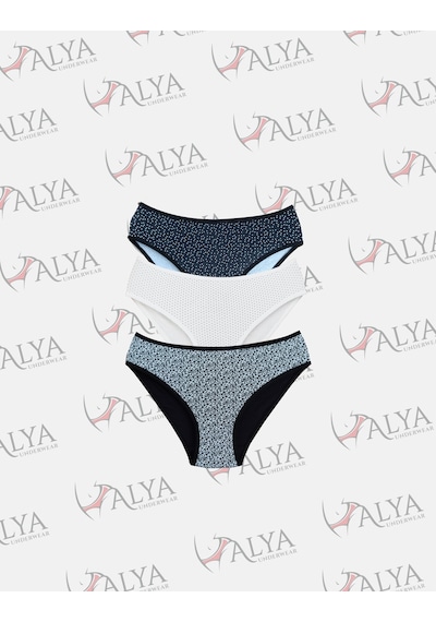 Alya Underwear Kadın Bikini Kesim Pamuklu Empirme Baskılı Slip Külot - 3 Adet - S, M, L, Xl, 2xl Siyah Beyaz Baskılı Alya Underwear Kadın Bikini Kesim Pamuklu Empirme Baskılı Slip Külot - 3 Adet - S, M, L, Xl, 2xl Siyah Beyaz Baskılı