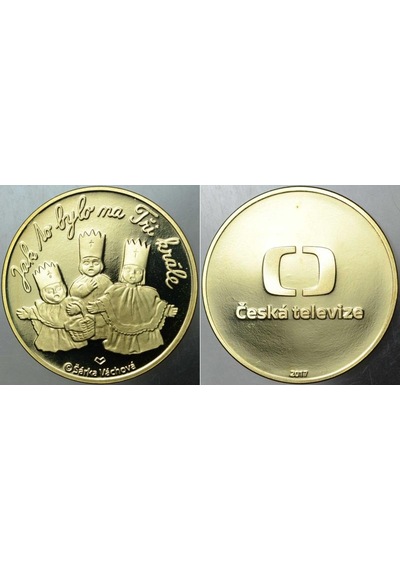 Çekya Televizyonu Hatıra Madalyon 2017 Altın Kaplama. Proof Baskı 30 Mm Çapında. Çil Kondisyon. Nadir.
