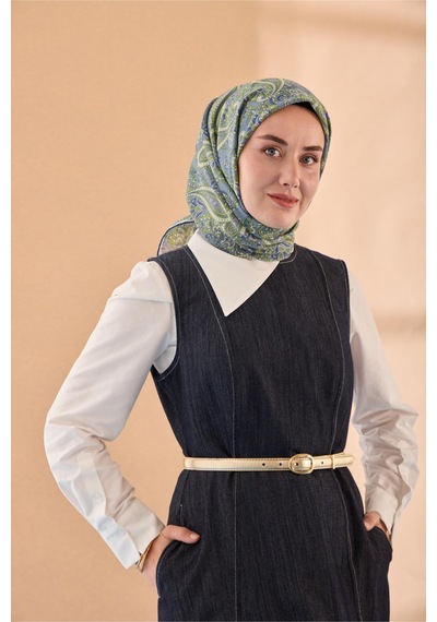 Silk Home Yaz Esintisi Eşarp 150002-01 Mavi, İndigo, Fosforlu Yeşil