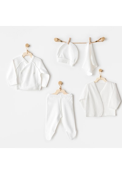AndyWawa Bebek Hastane Çıkışı 5 Parça Prematüre Set Ekru
